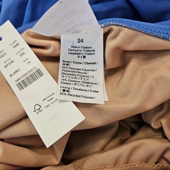 J. Crew Plus Ruched one-shoulder swim dress in Sail blue Size 24 - Picture 7 of 8